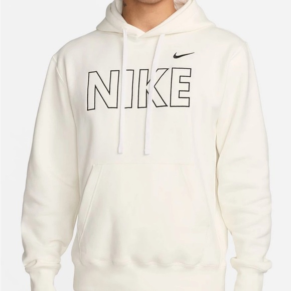 Nike Men's Cream Block Letter Pullover Hoodie - Tall - Picture 1 of 7